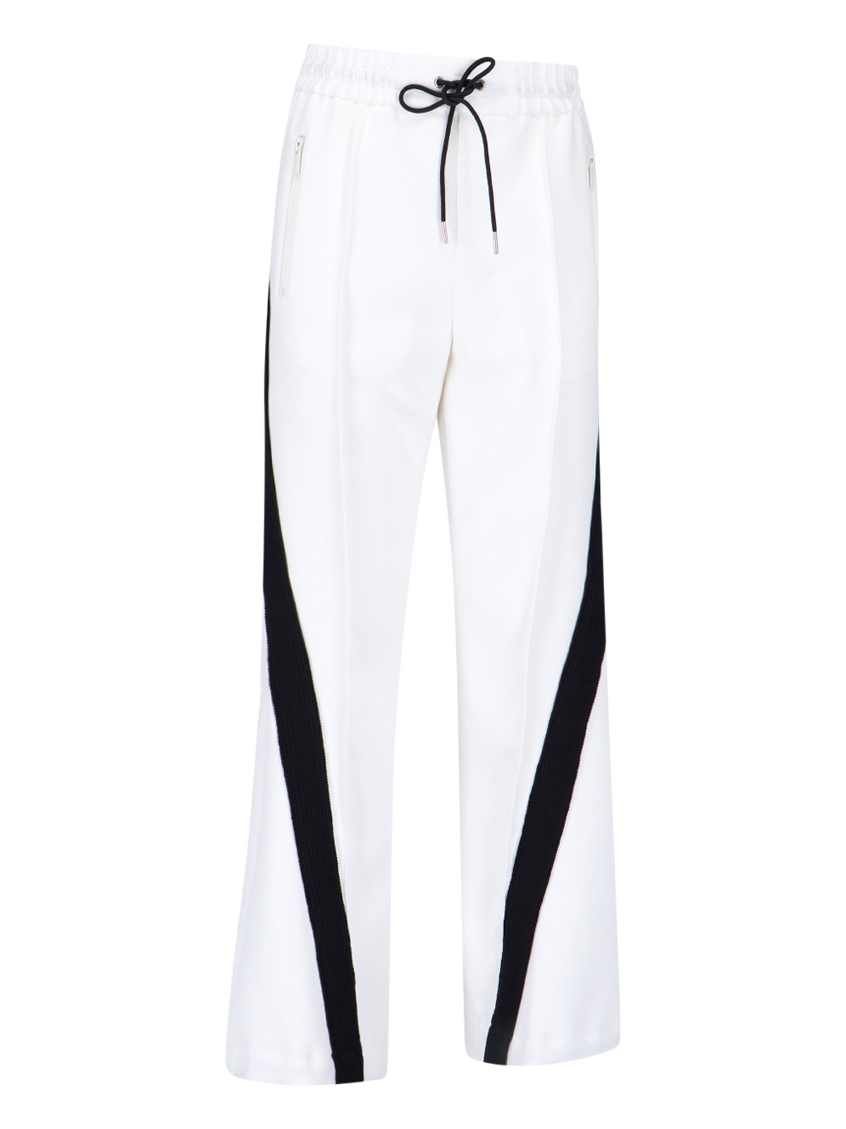 Shop Sacai "stripe" Pants In White