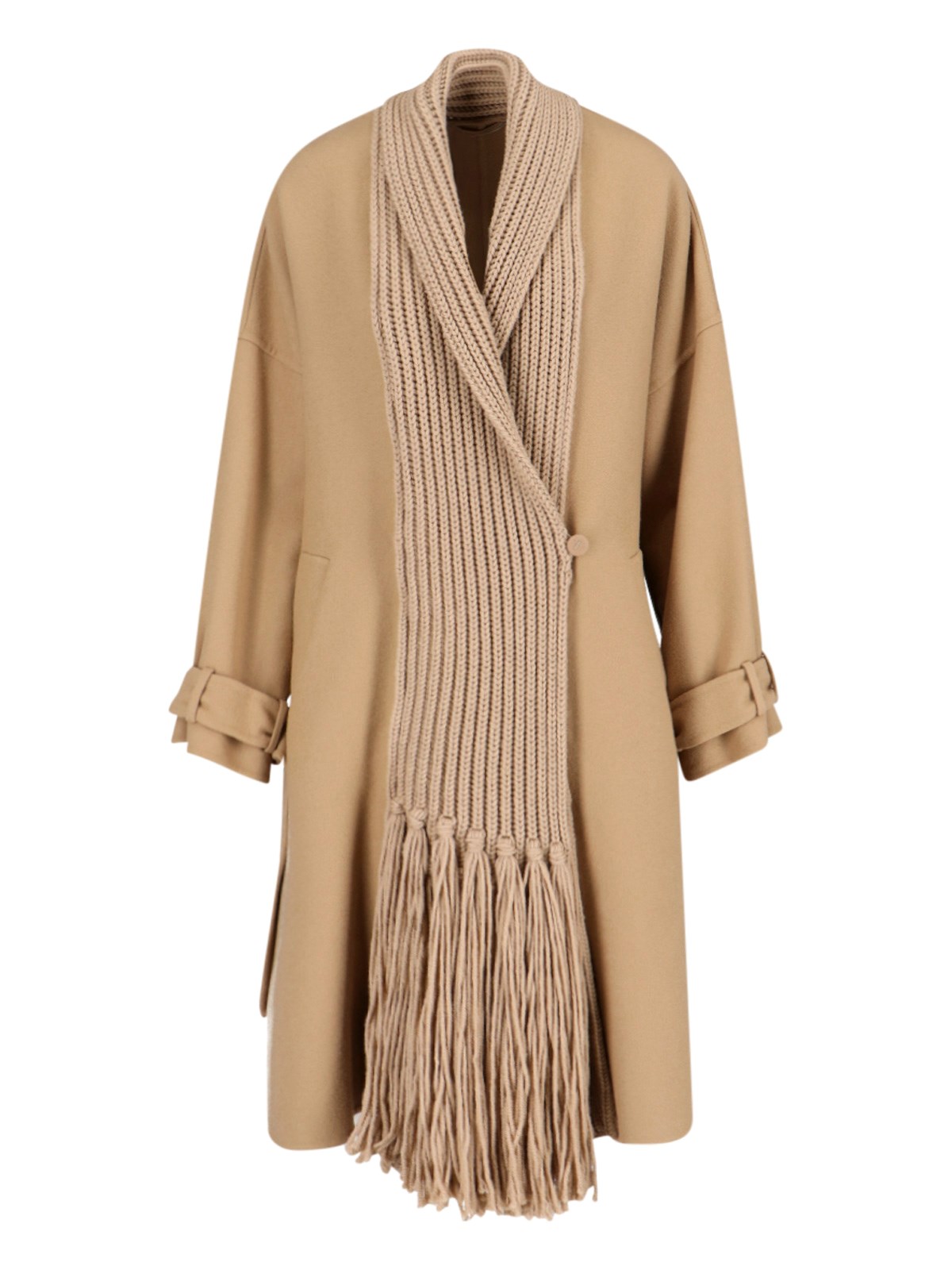 Ermanno Scervino Scarf Detail Coat In Beige