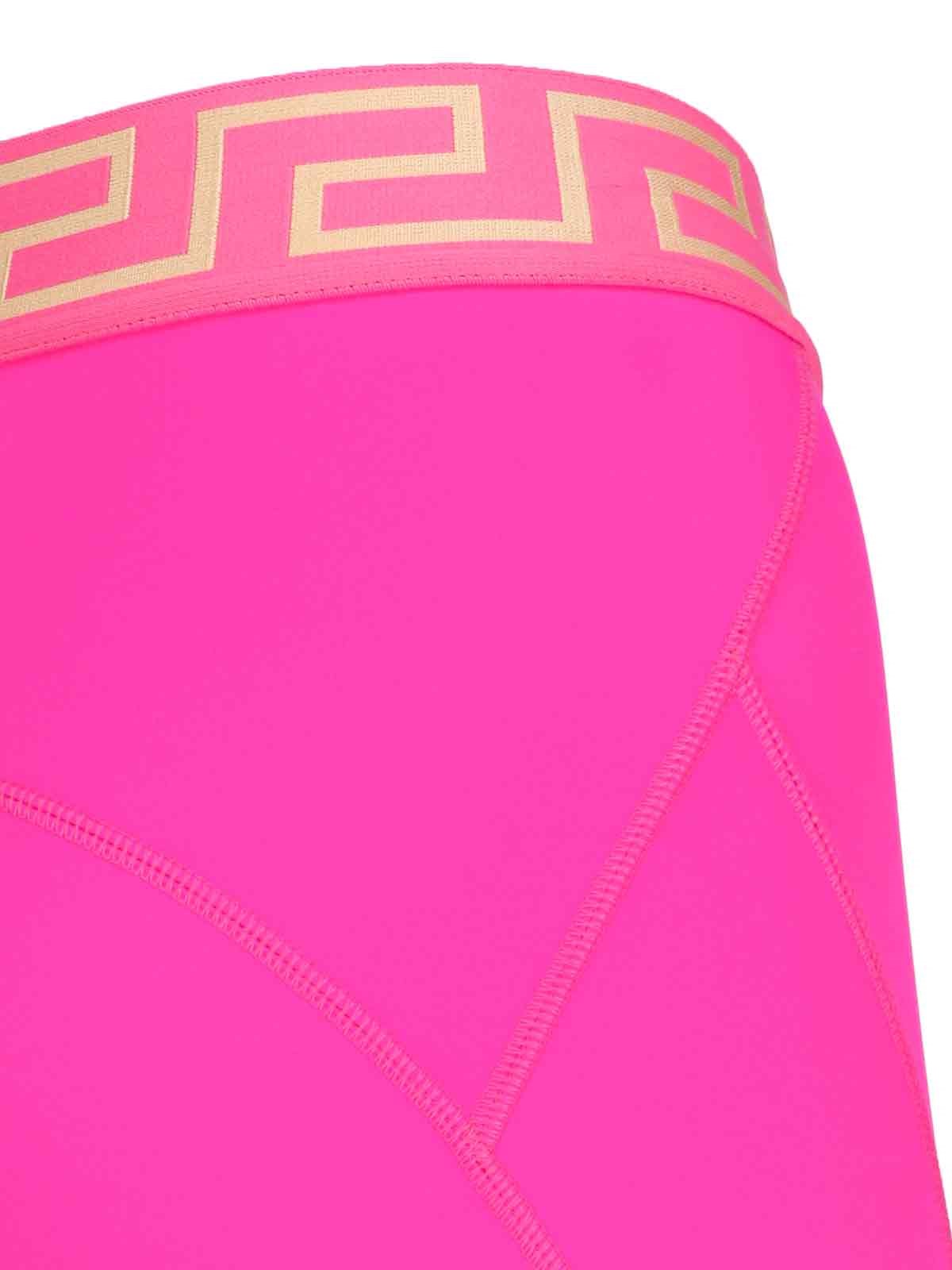 Pink Greca Leggings by Versace Underwear on Sale