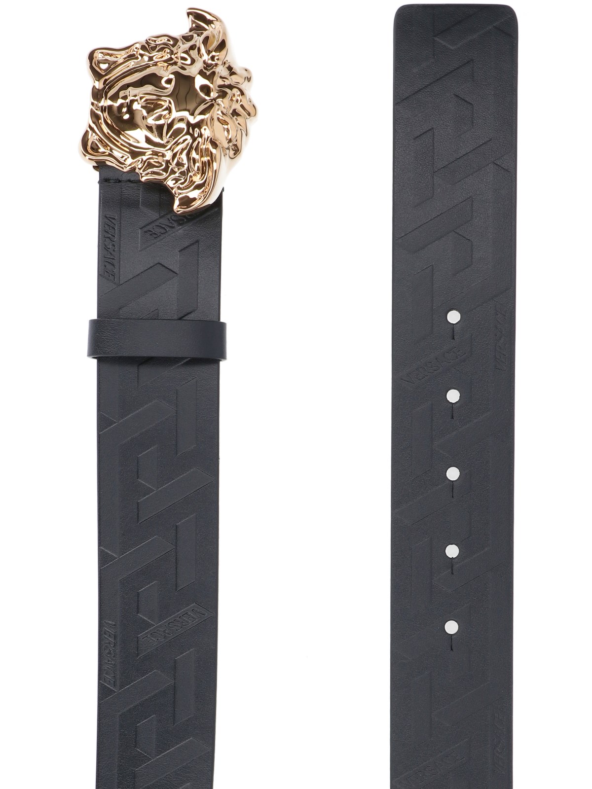 Versace La Medusa Head Reversible Belt Black & Gold / 110