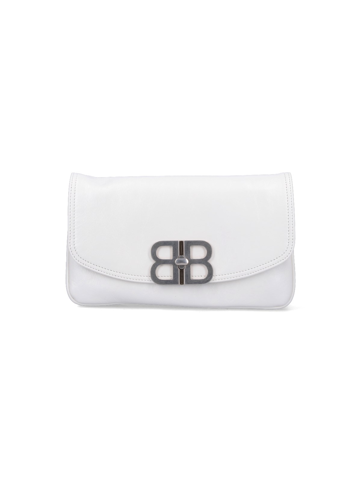 Balenciaga Bb Soft Small Flap Bag In Optic_white