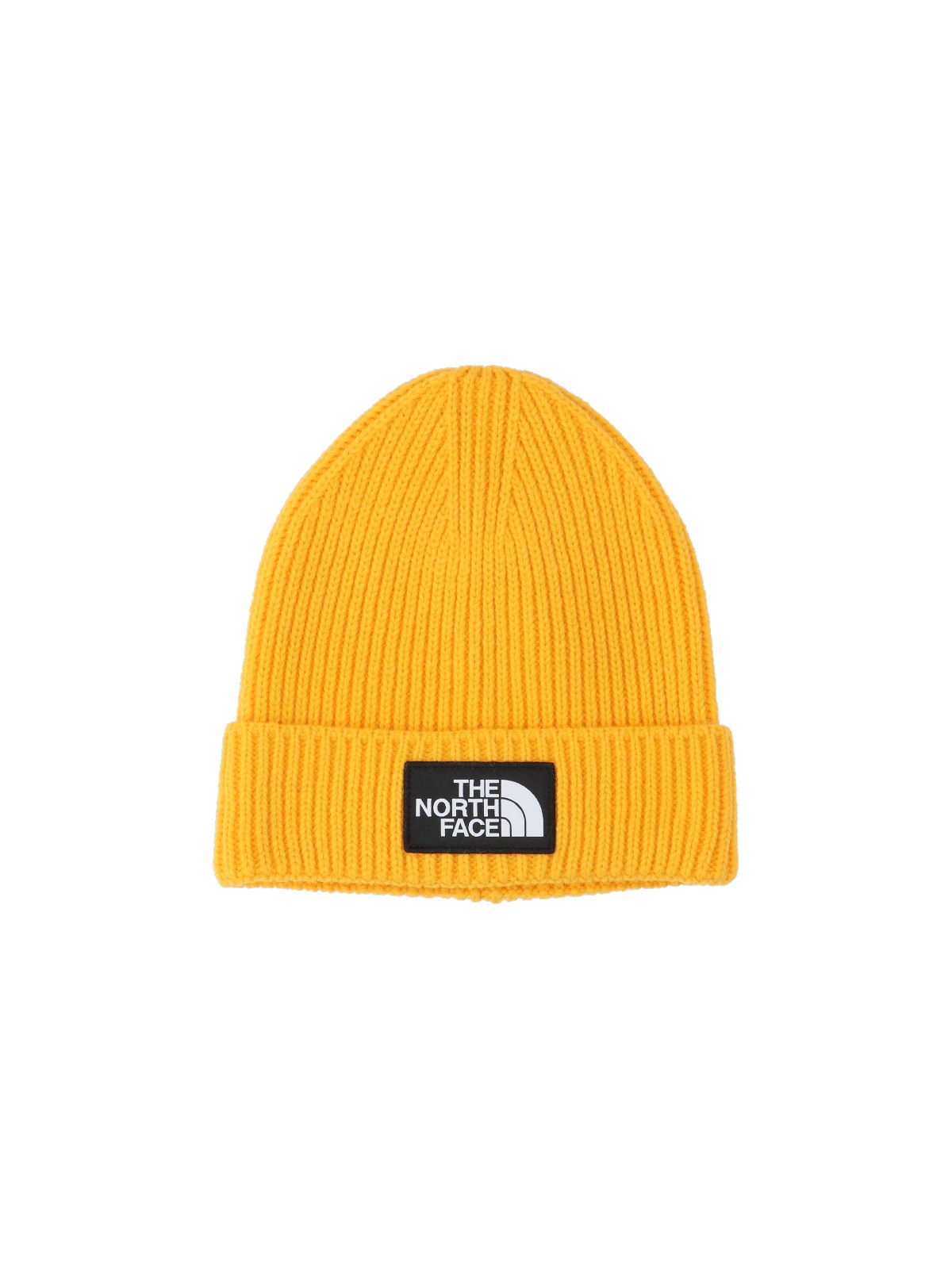 The North Face Logo Box Beanie In Gold