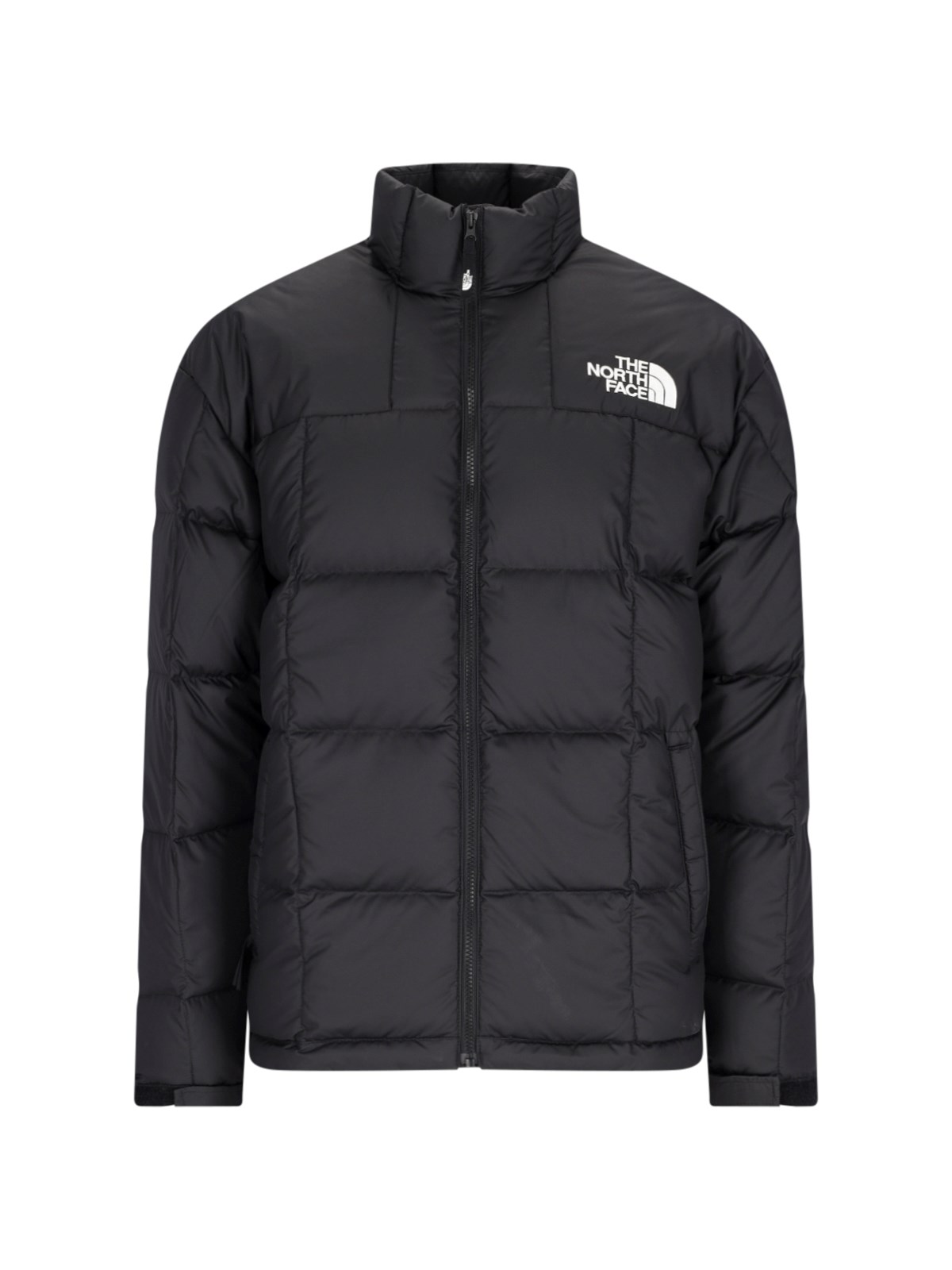 The North Face Logo Down Jacket In Black  