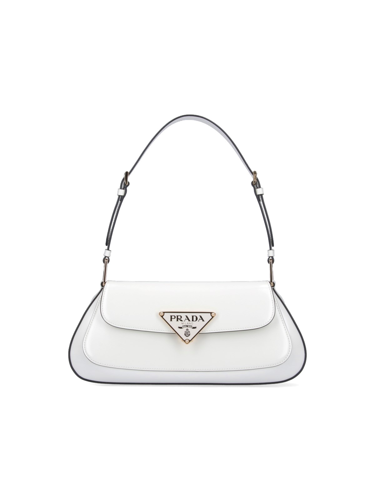 Shop Prada Logo Shoulder Bag In White