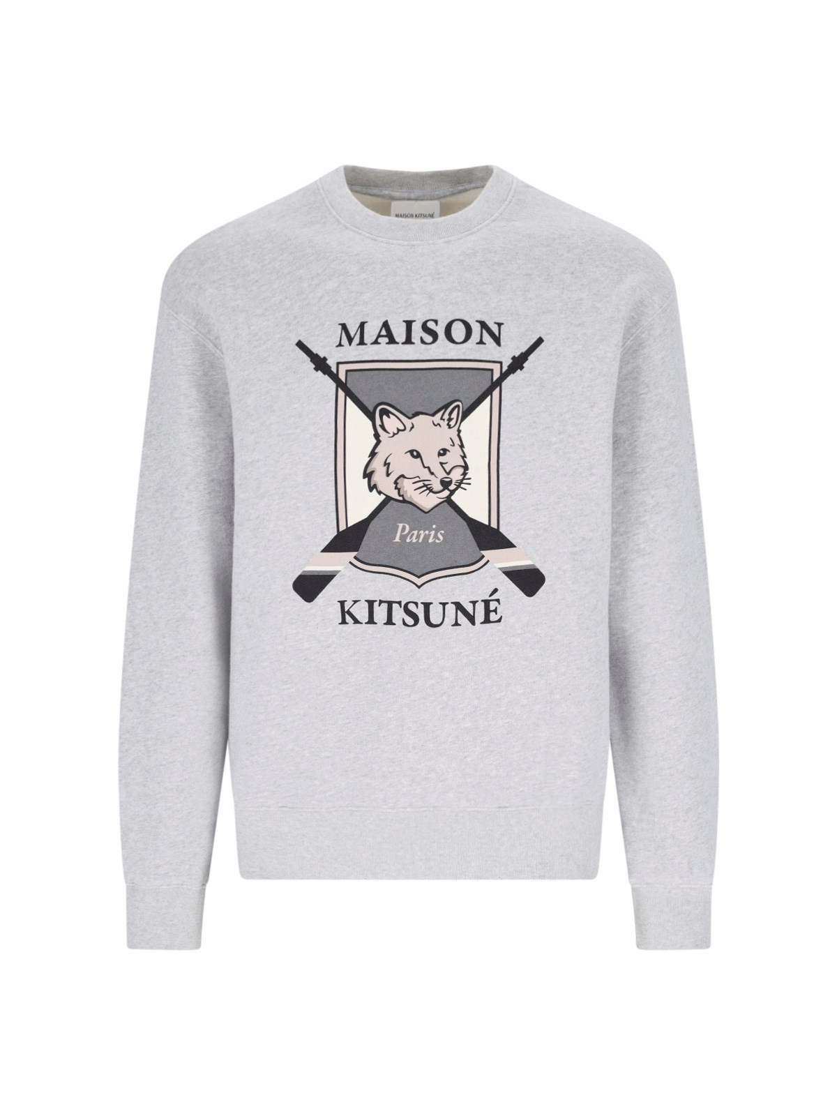 Shop Maison Kitsuné Print Sweatshirt In Gray