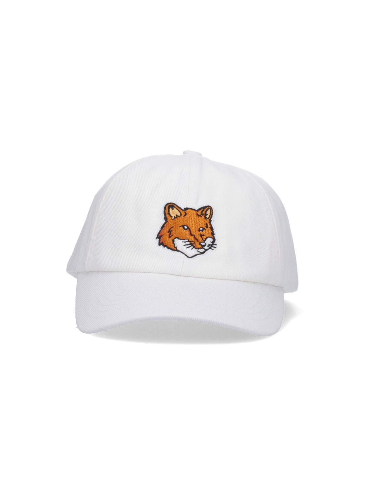 Maison Kitsuné "bold Fox" Baseball Cap In White