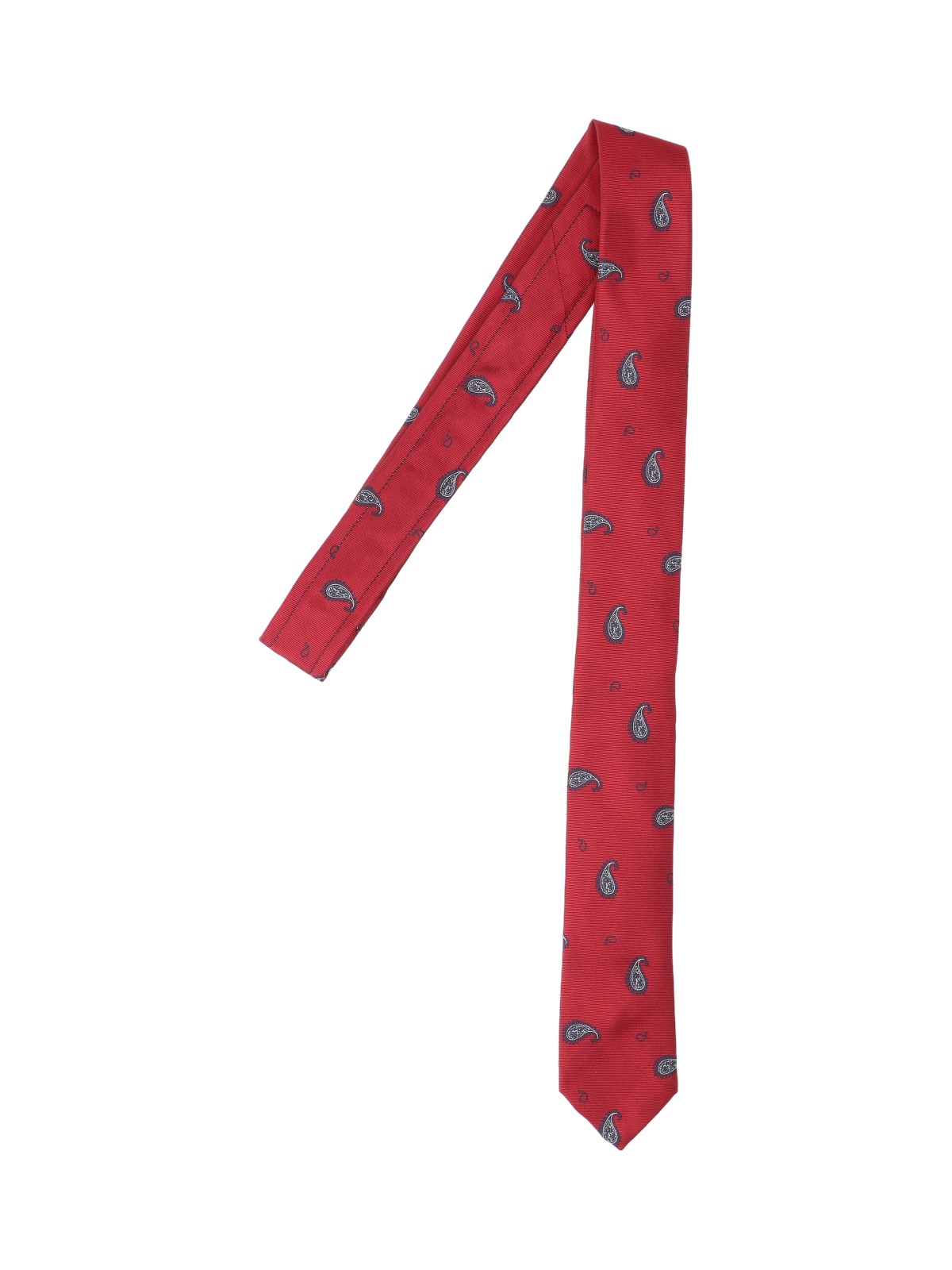 Shop Thom Browne 'paisley' Tie In Red
