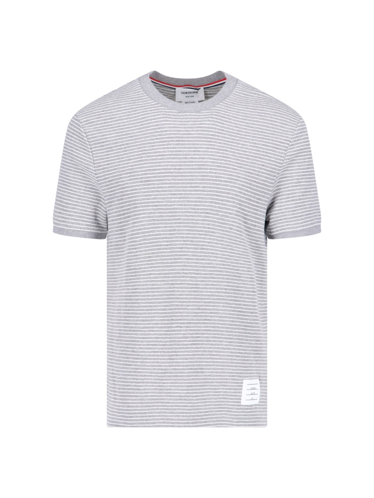 Thom Browne Stripe T-shirt In Grey