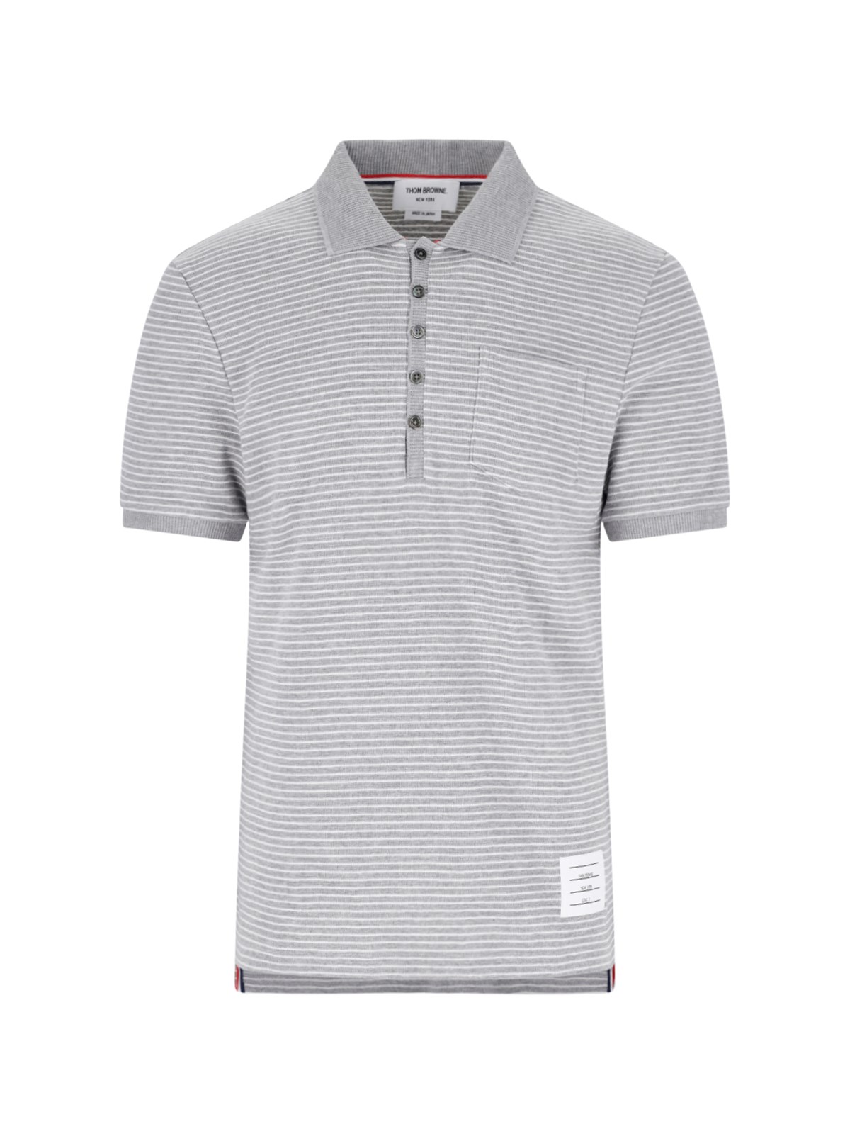 Thom Browne Knitted Polo Shirt In Grey