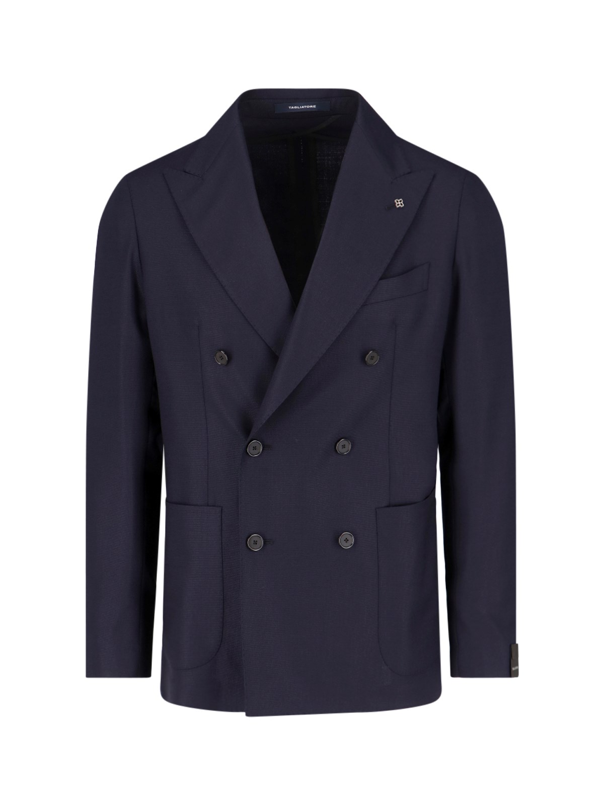 Shop Tagliatore Double Breast Blazer Jacket In Blue