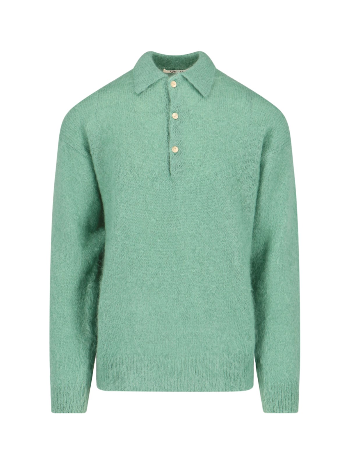 Shop Auralee 'super Kid' Polo Shirt In Green