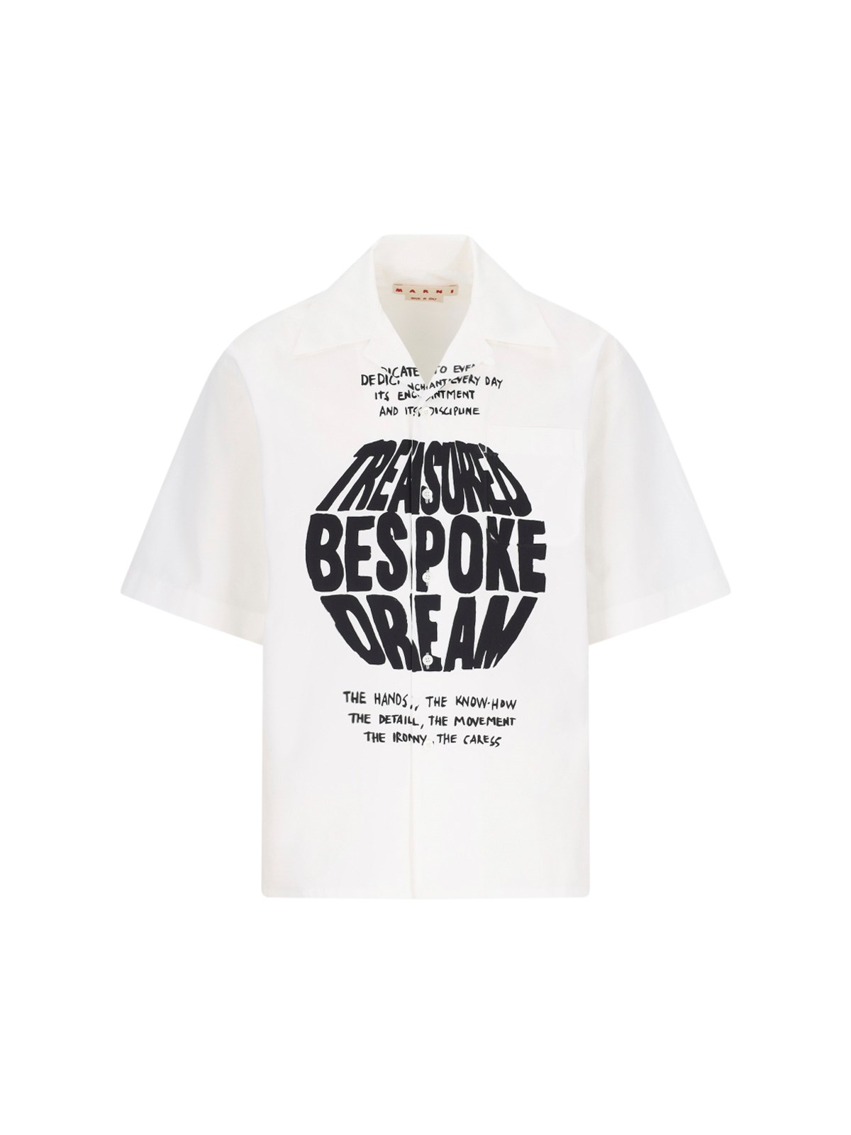 Marni Text-print Cotton Shirt In White