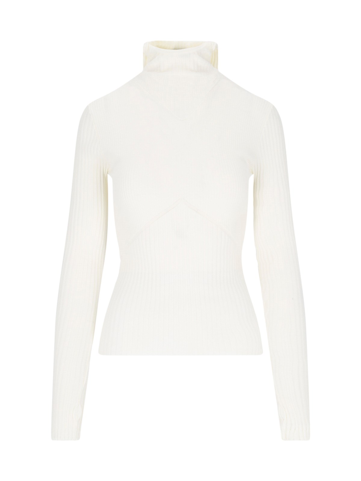 Andreädamo Balaclava Detail Sweater In White
