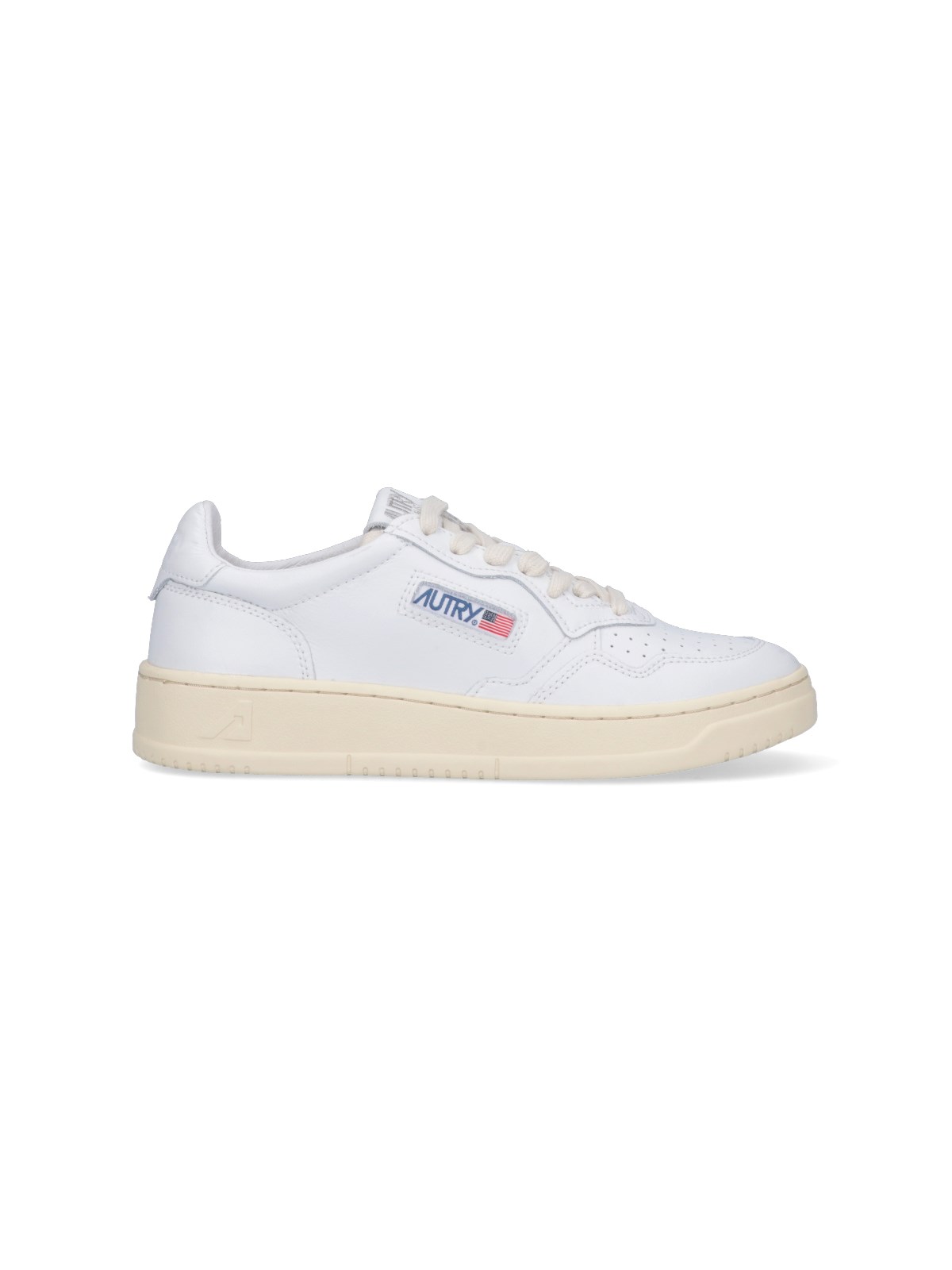 Autry Sneakers Medalist Low In Pelle Bianco Argento In White