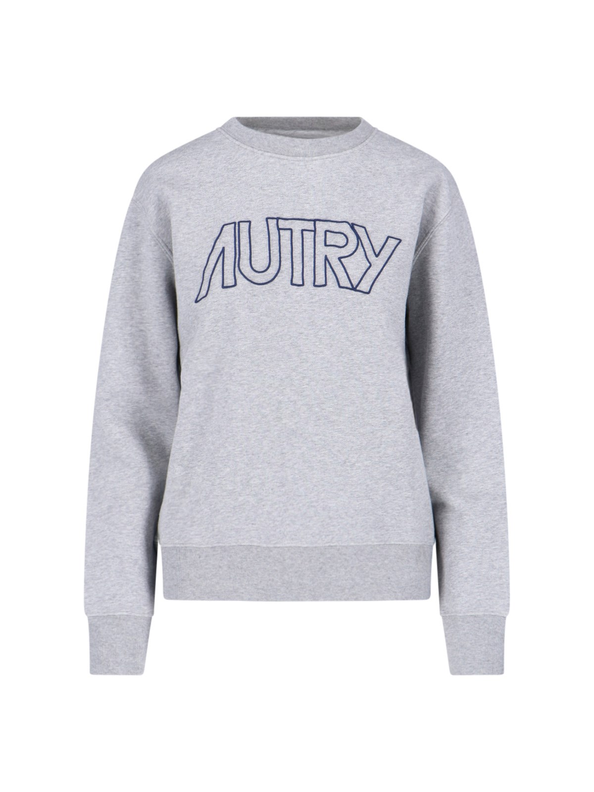Shop Autry Logo Embroidery Bib Sweatshirt In Gray