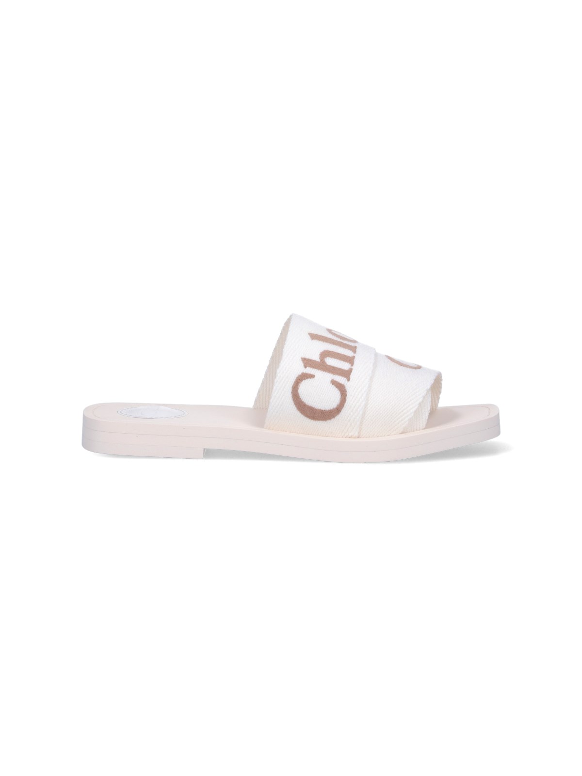 Shop Chloé Slide Sandals "woody" In White