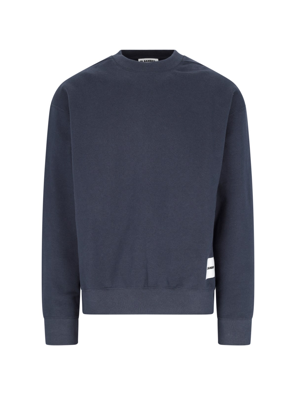 Jil Sander Logo-patch Cotton-jersey Sweatshirt In Blue