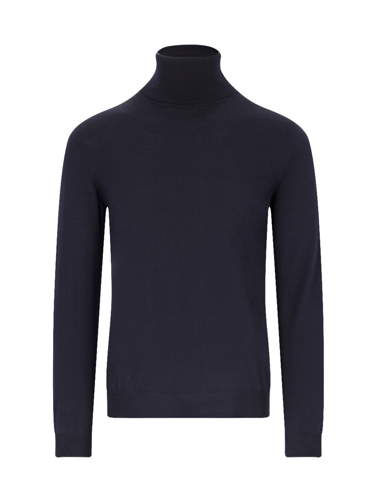 Zanone Turtleneck Cuffed-sleeve Sweater In Blue