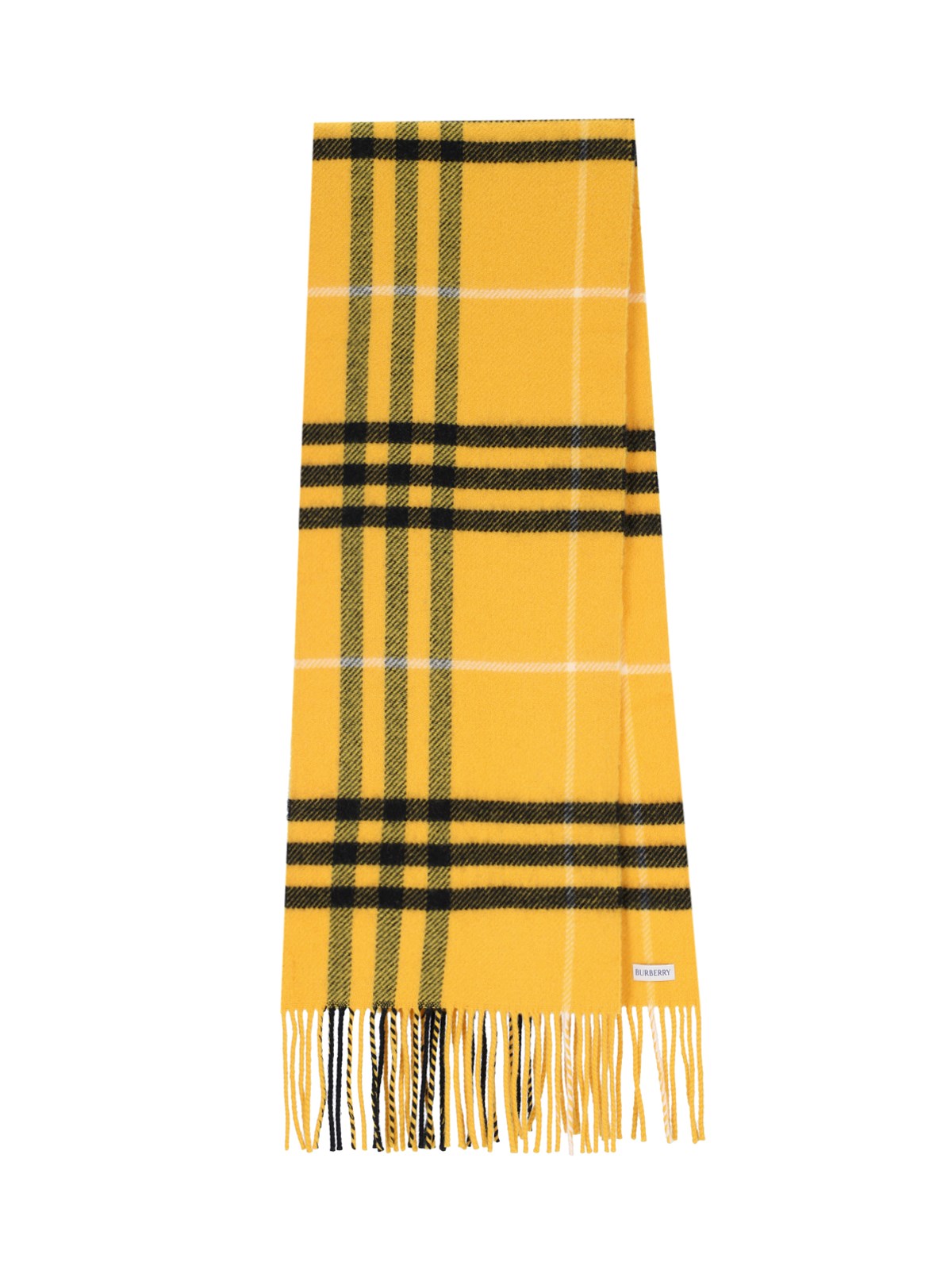 Burberry Check Pattern Scarf In Yellow