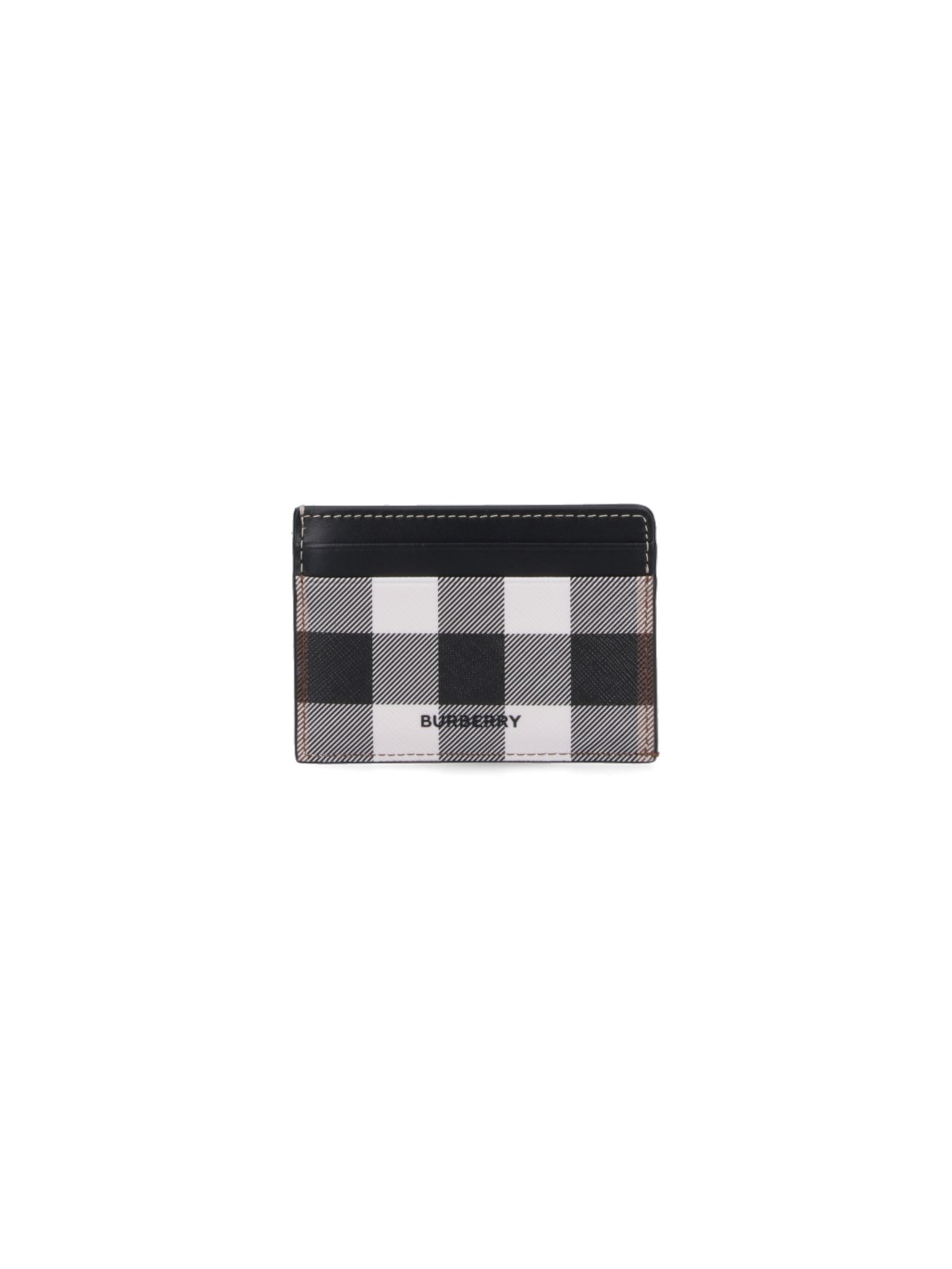 Burberry Check Pattern Card Holder In Brown