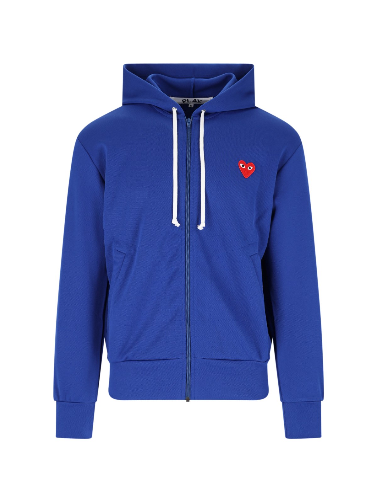 Shop Comme Des Garçons Play Logo Zip Sweatshirt In Blue