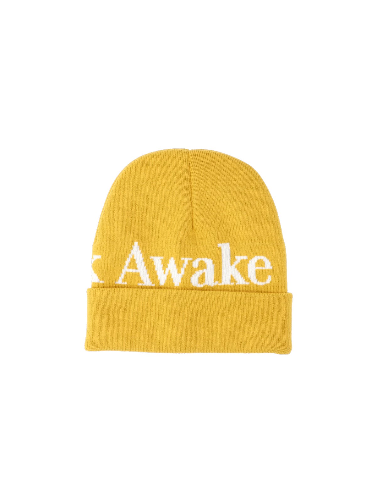 Awake Ny "serif" Logo Beanie In Yellow
