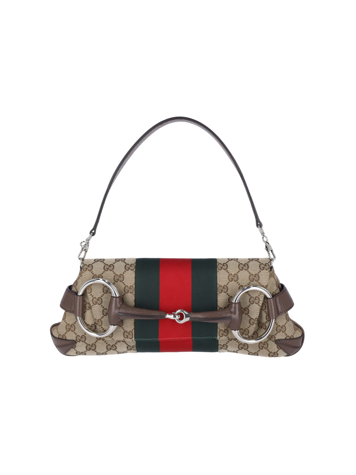 Shop Gucci Medium Shoulder Bag "horsebit Chain" In Brown