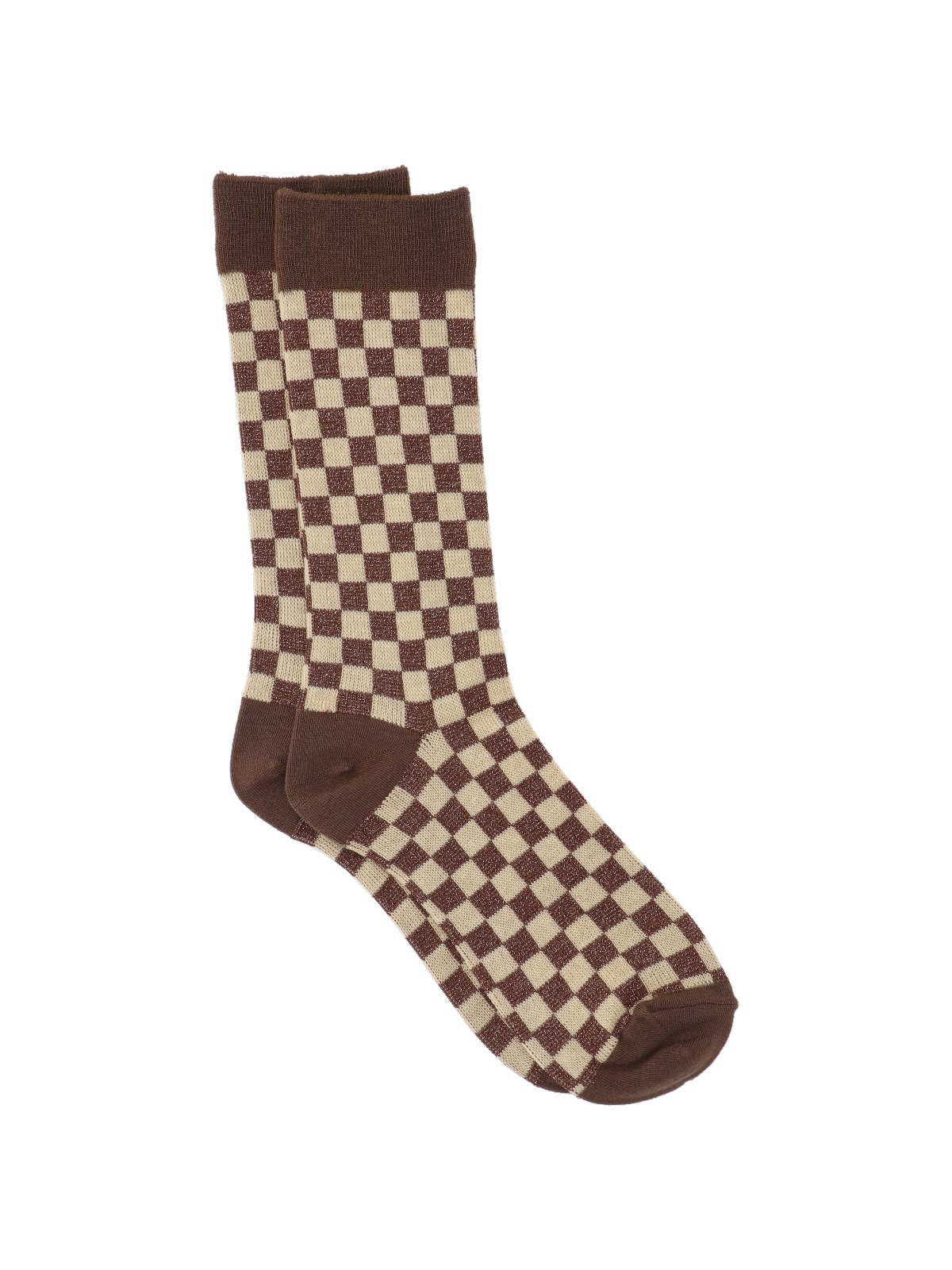 Undercover 'checkerboard' Socks In Brown