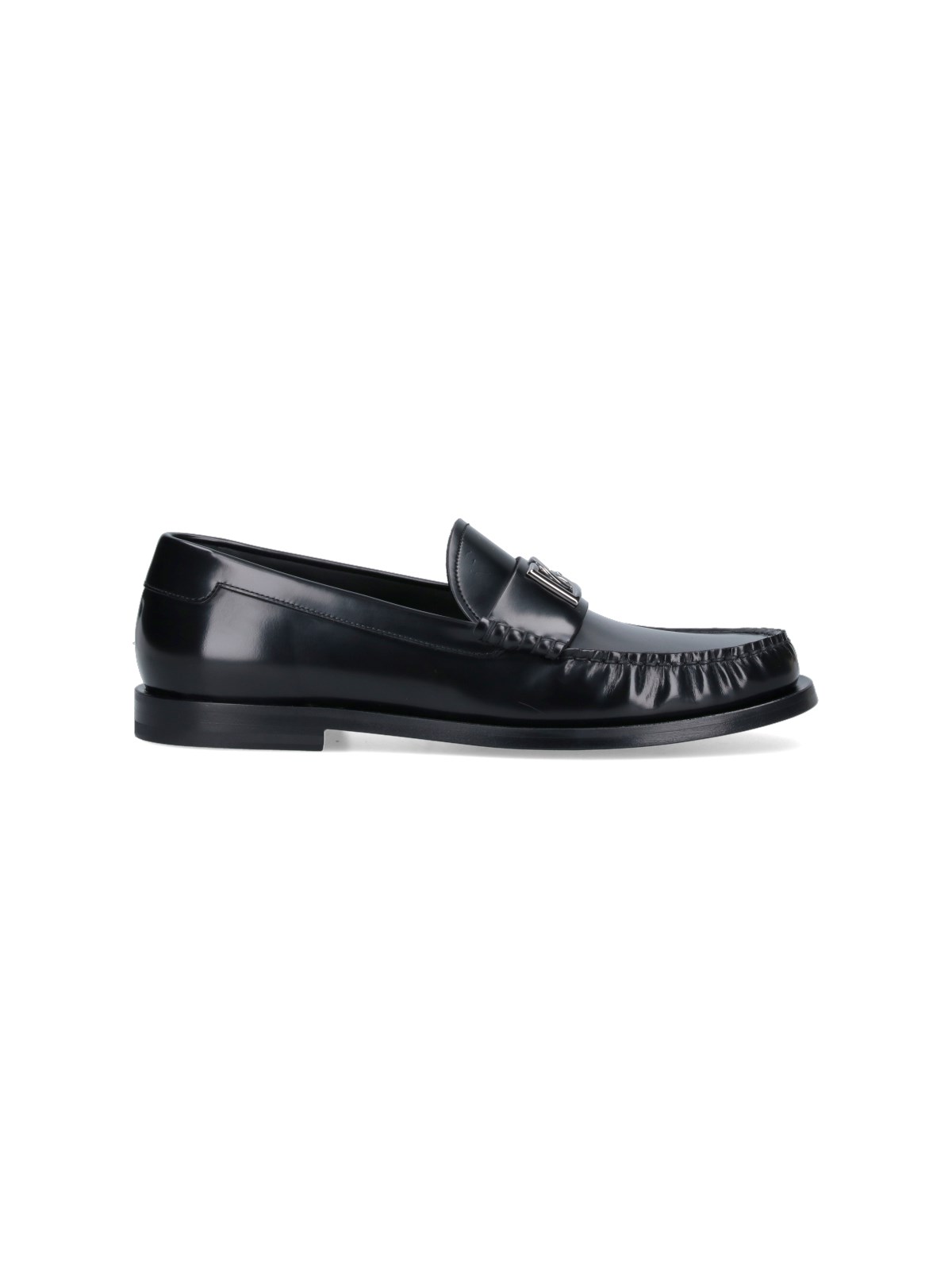 Shop Dolce & Gabbana 'dg' Loafers In Black  
