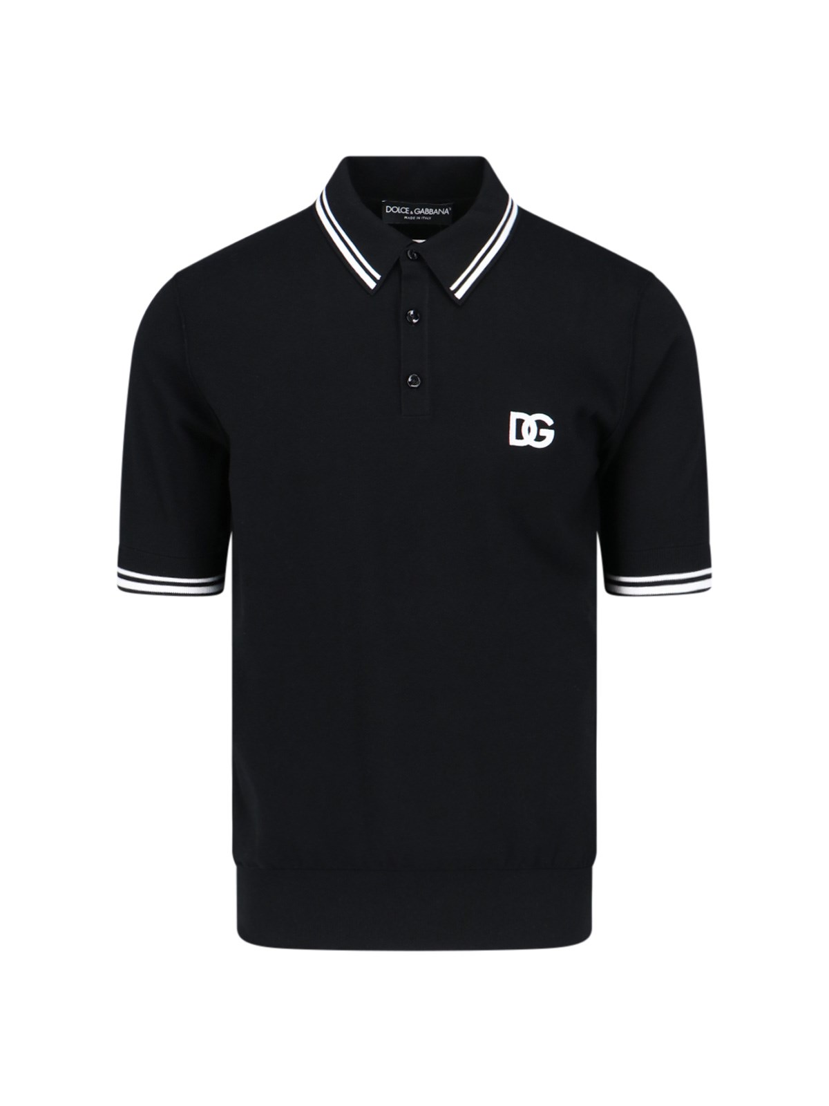 Shop Dolce & Gabbana Logo Polo Shirt In Black  