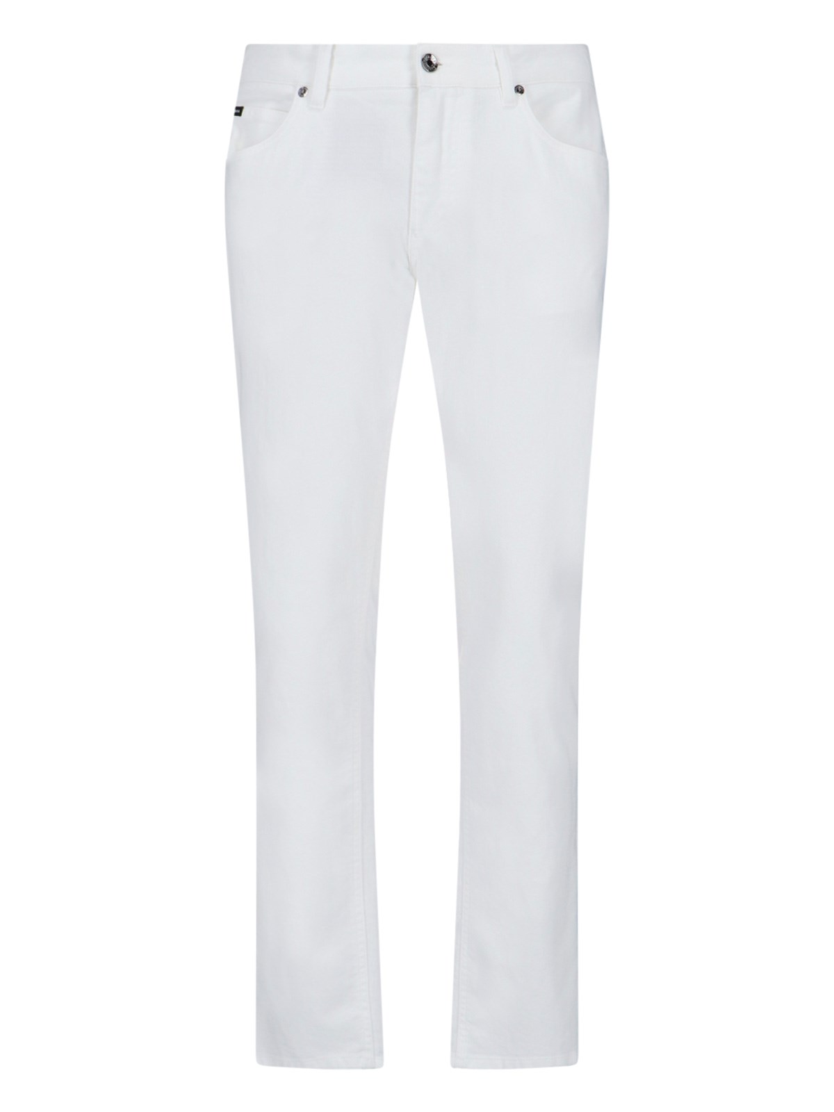 Dolce & Gabbana White Skinny Stretch Jeans In Multicolor