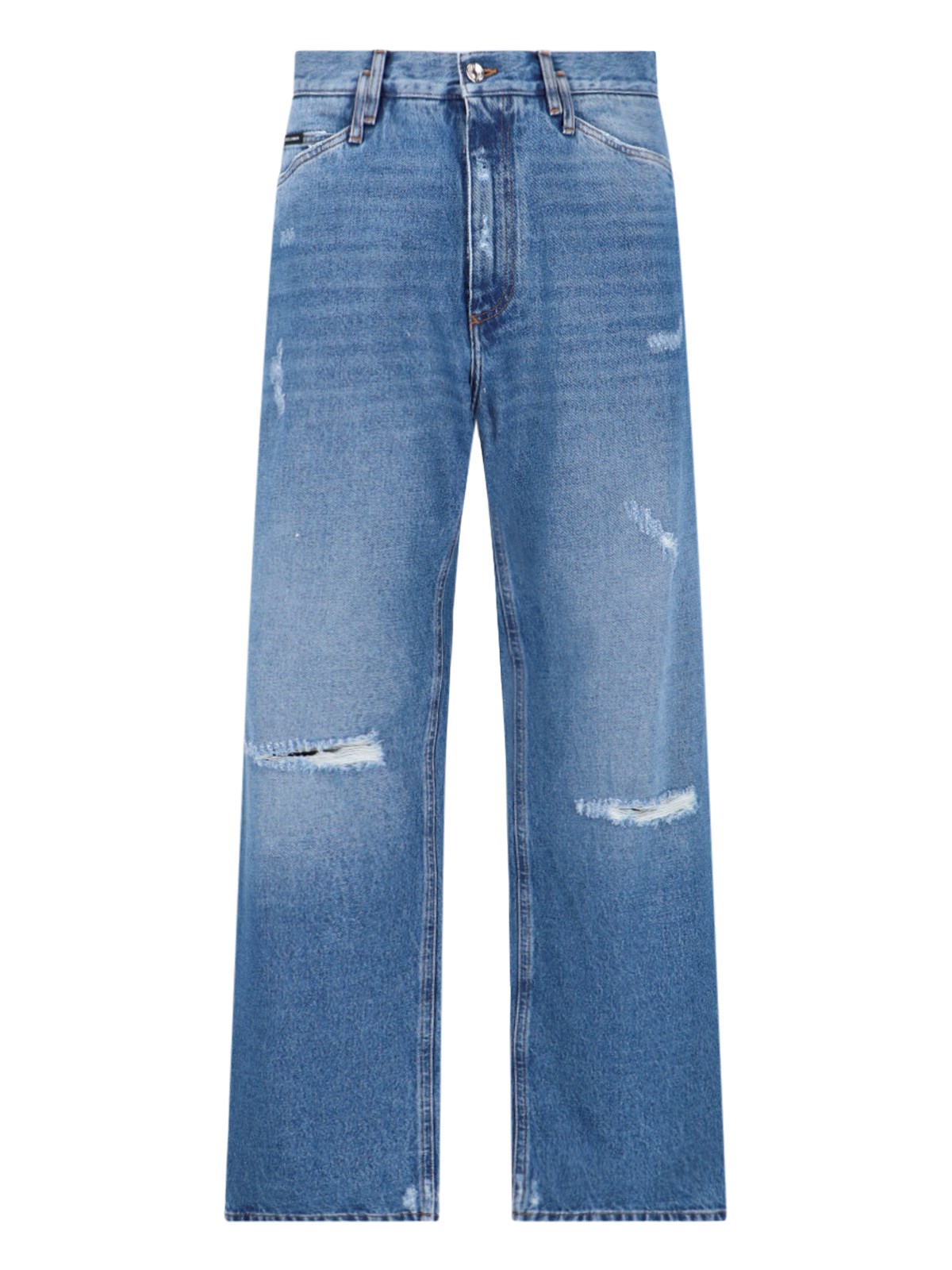 Dolce & Gabbana Destroyed Detail Jeans In Blue