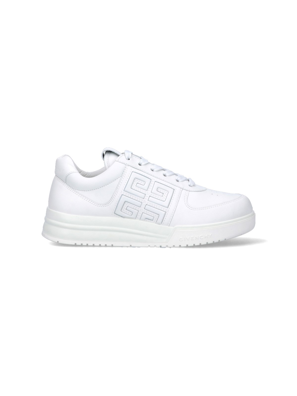 Givenchy G4 Glossed Leather Sneakers In White