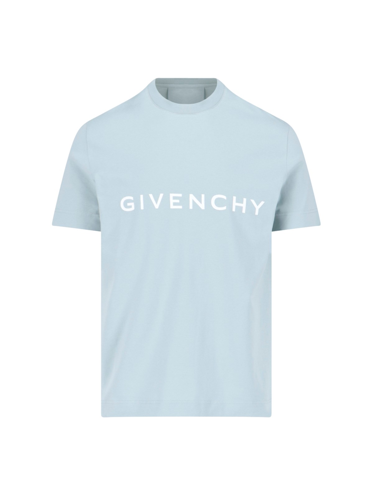Shop Givenchy Logo T-shirt In Light Blue