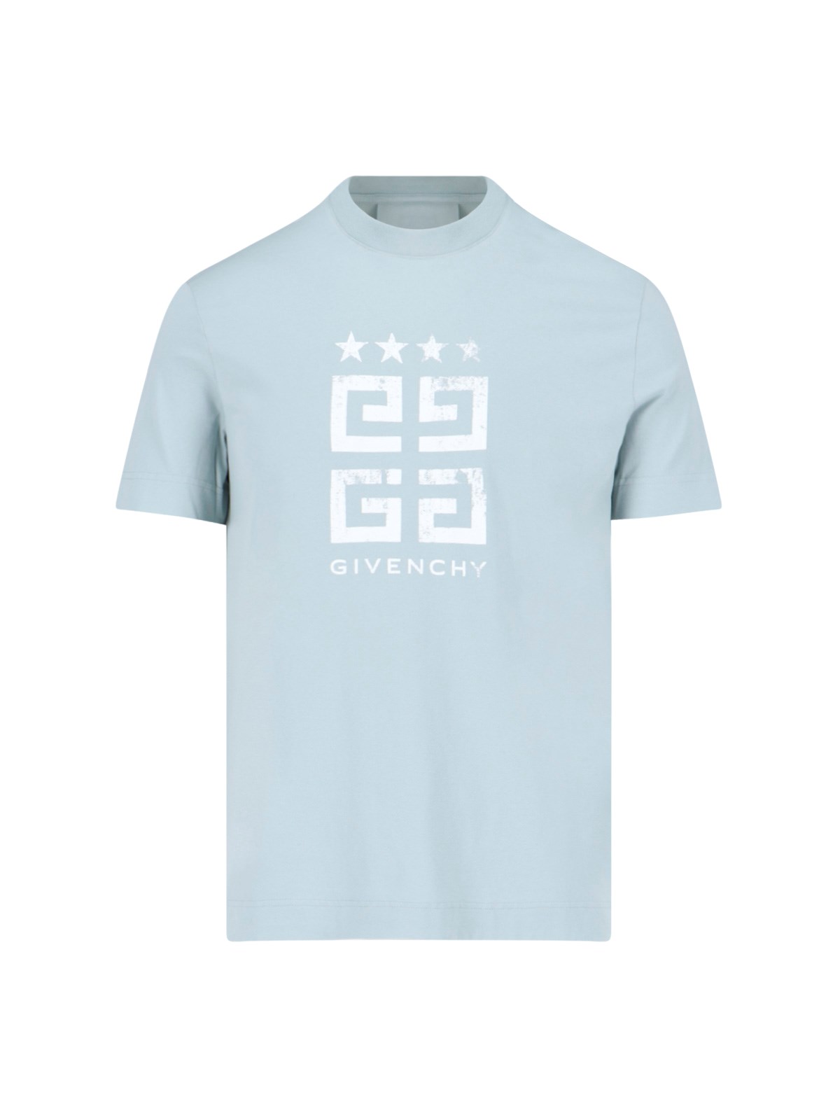 Shop Givenchy '4g Stars' T-shirt In Light Blue