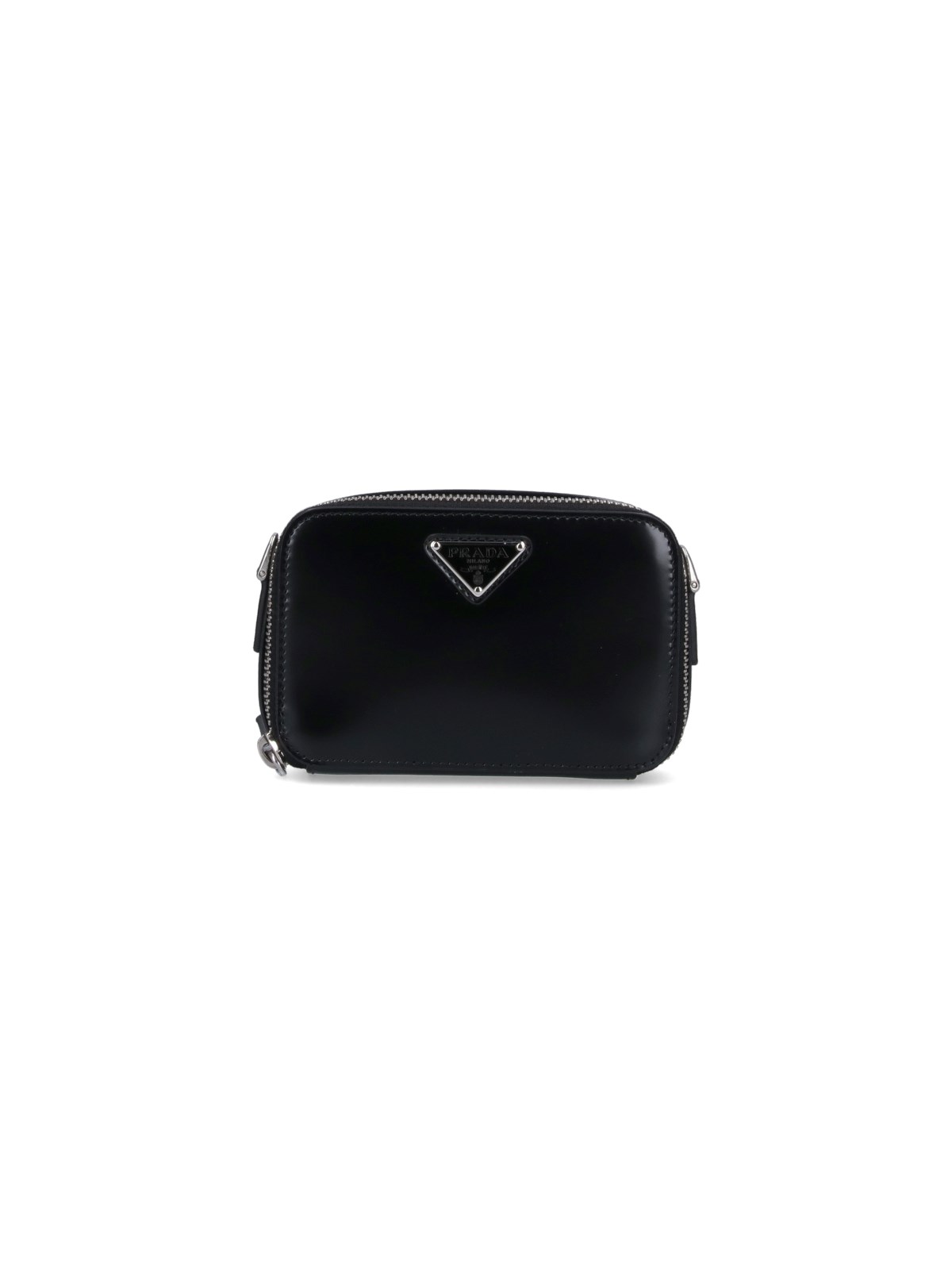 Prada Mini Logo Crossbody Bag In Black  