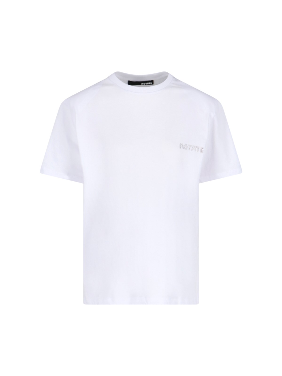 Rotate Birger Christensen Boxy Lasercut T-shirt In White