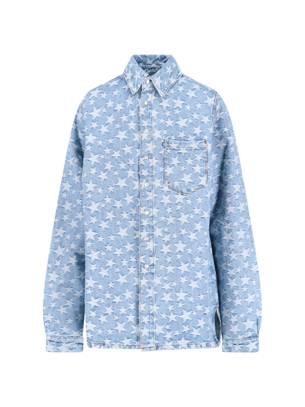 ERL Blue Jacquard Denim Shirt - 1 Light Blue