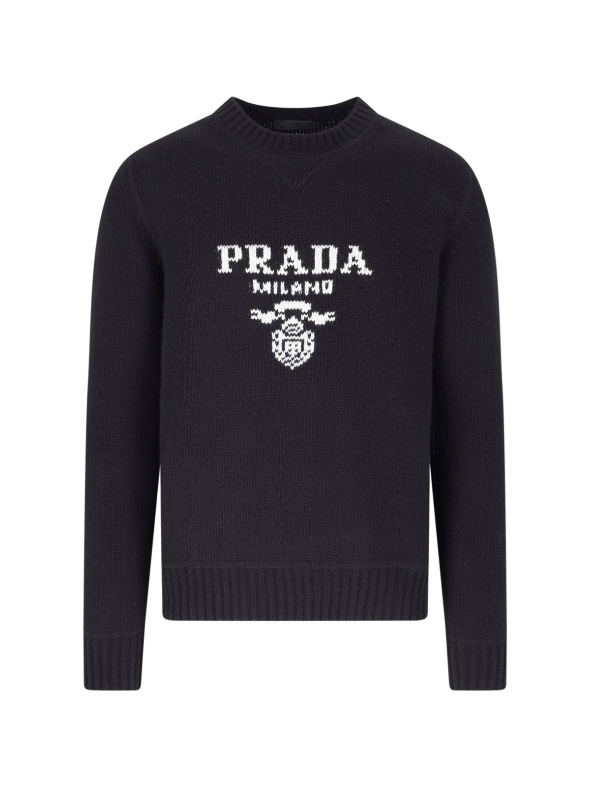 Shop Prada Logo Sweater In Black  