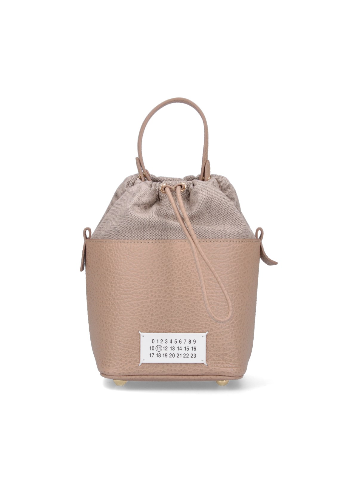 Shop Maison Margiela Small Bucket Bag "5ac" In Taupe