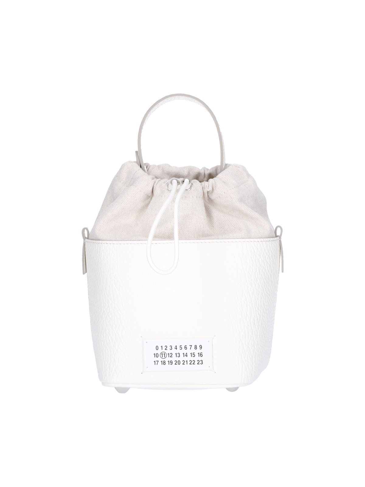 Shop Maison Margiela Small Bucket Bag "5ac" In White