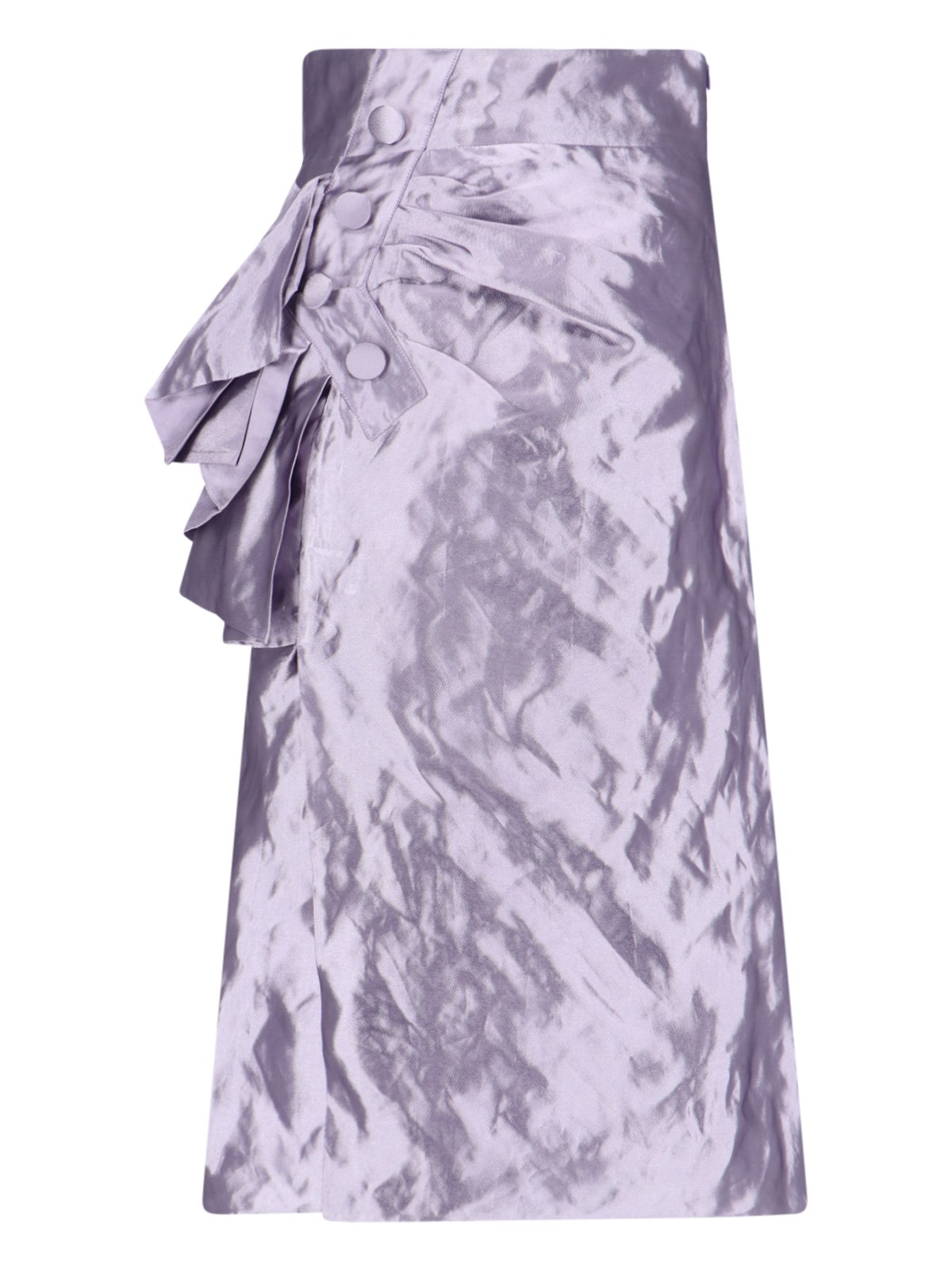 Shop Maison Margiela Draped Midi Skirt In Purple