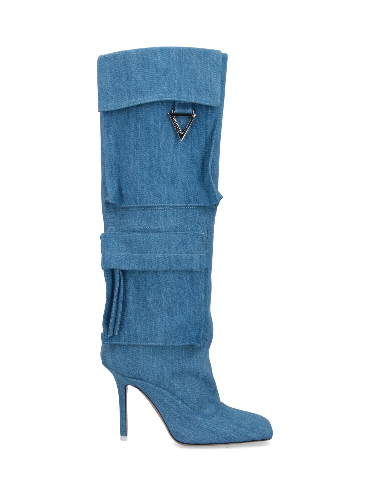 Shop Attico Denim Boots "sienna" In Blue