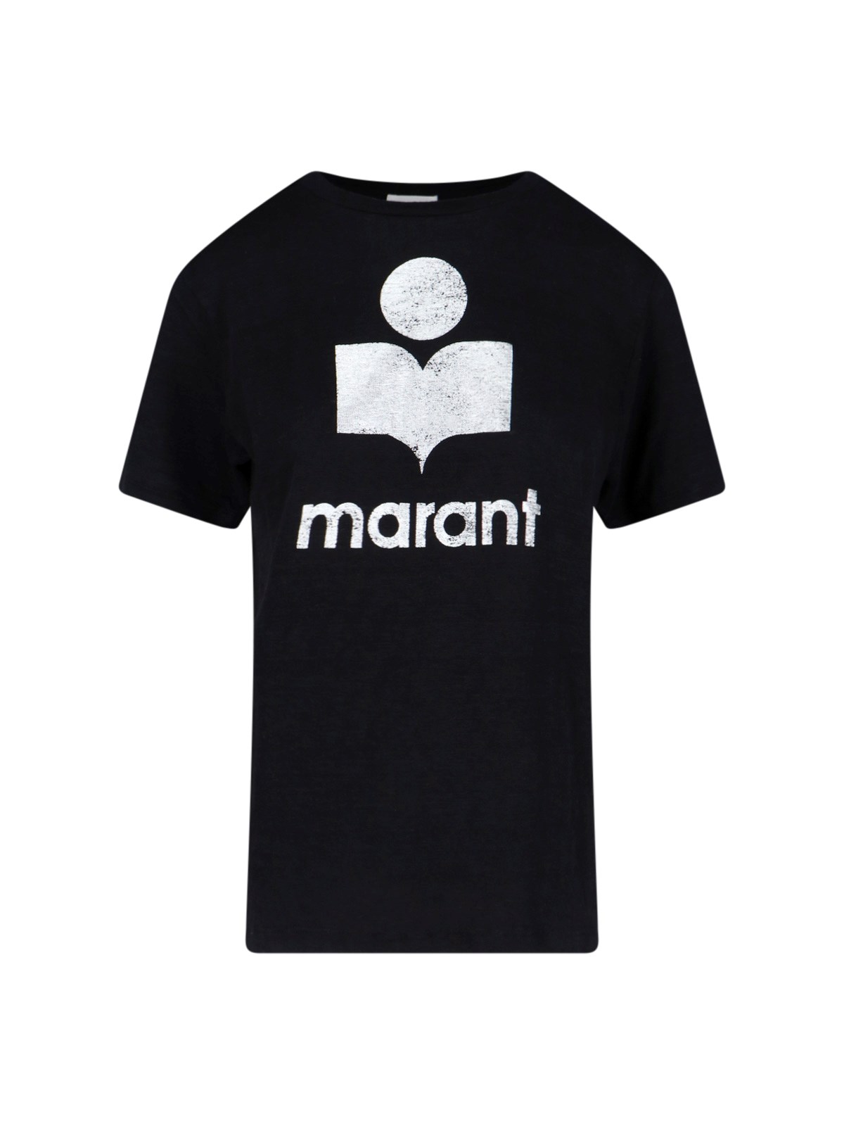 Shop Isabel Marant Étoile Linen T-shirt In Black  