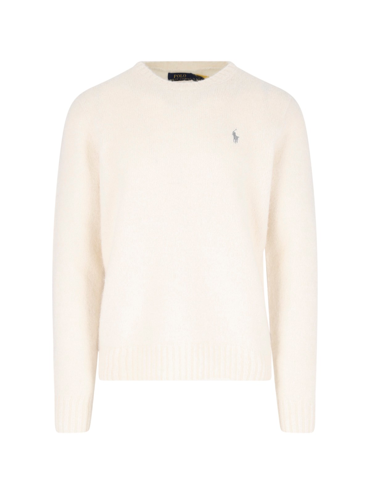 Polo Ralph Lauren Logo Crewneck Sweater In Cream