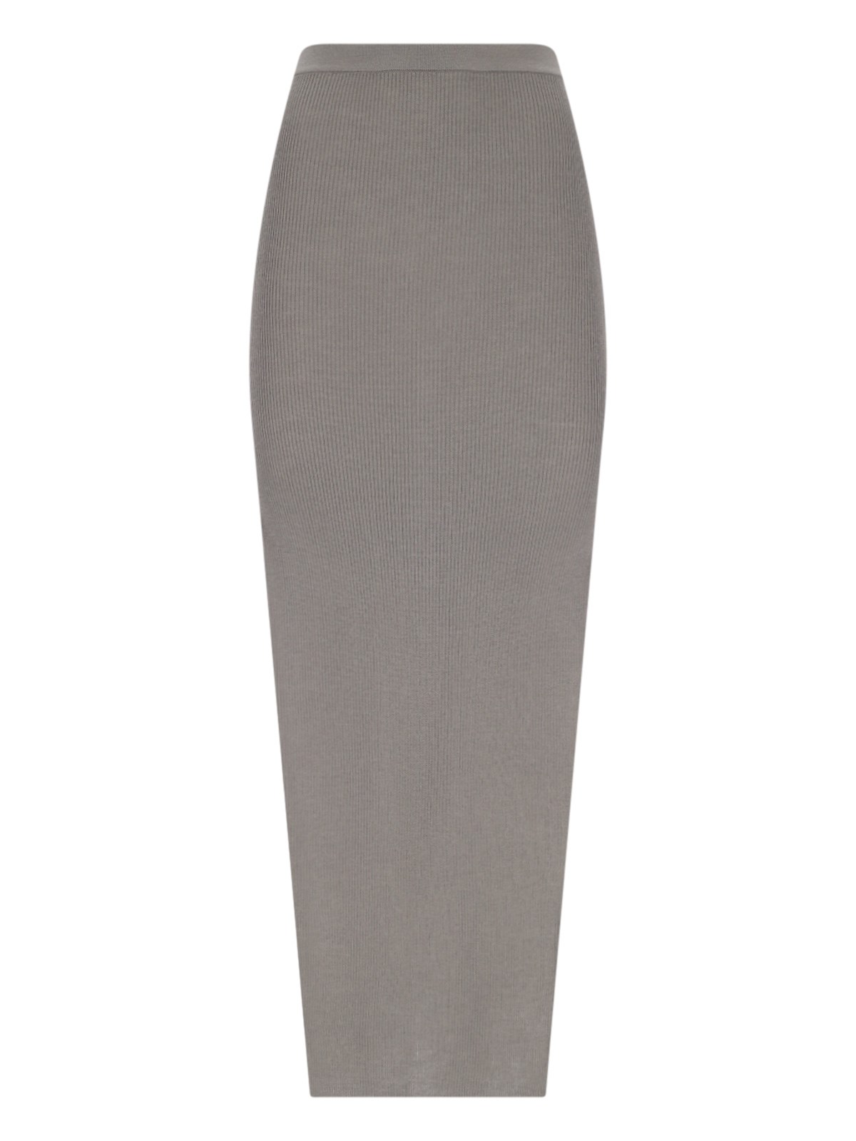 Rick Owens Maxi Wool Skirt In Gray