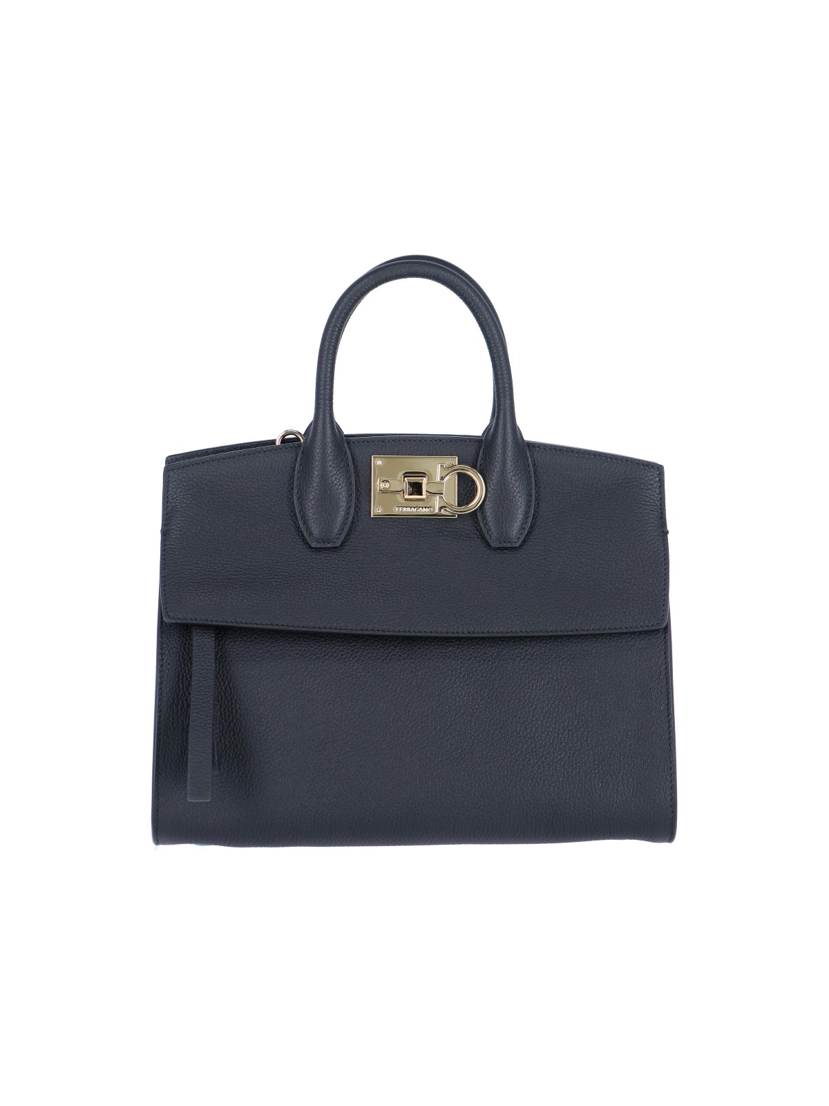Shop Ferragamo "studio Soft" Midi Handbag In Black  