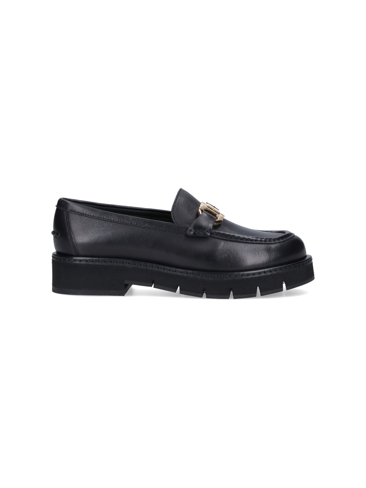 Shop Ferragamo 'gancini' Loafers In Black  