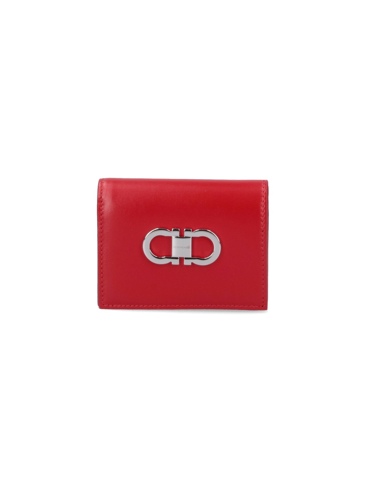 Ferragamo "gancini" Wallet In Red
