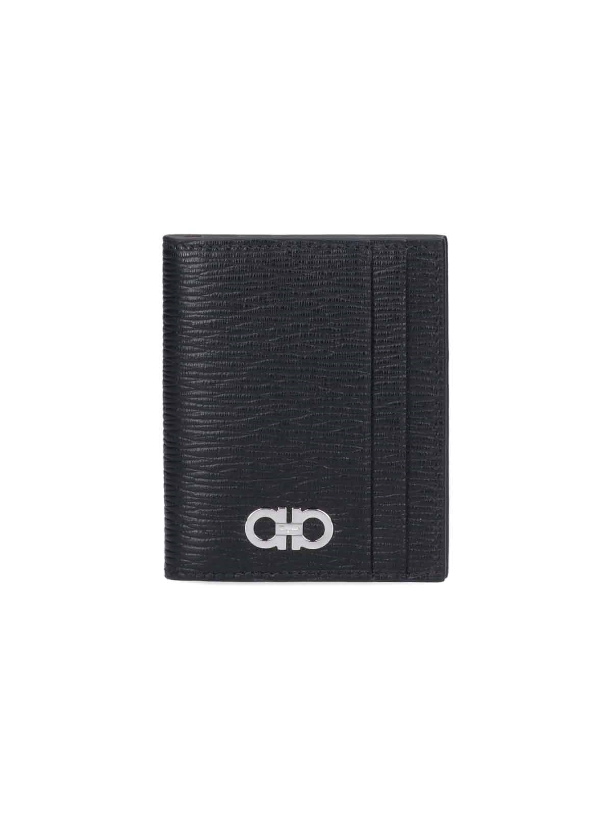 Ferragamo - 'gancini' Bi-fold Card Holder In Black  
